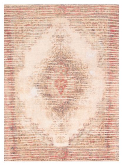 Overdyed  Transitional Ivory Area rug 9x12 Turkish Hand-knotted 375213