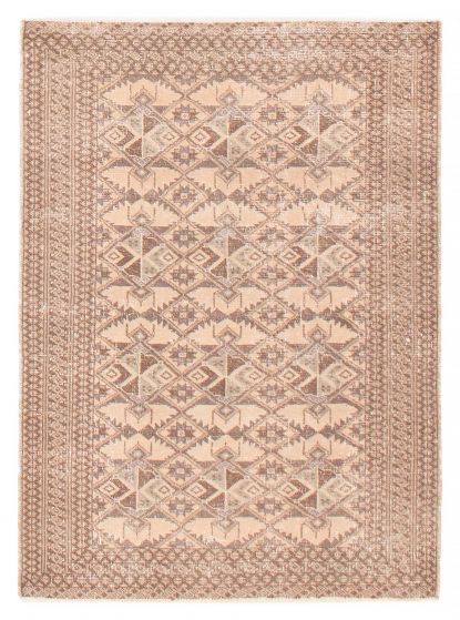 Vintage Ivory Area rug 3x5 Turkish Hand-knotted 392091