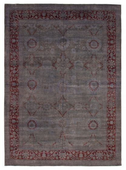 Overdyed  Transitional Grey Area rug 10x14 Pakistani Hand-knotted 392514