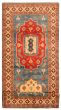 Bordered  Traditional Blue Runner rug 20-ft-runner Afghan Hand-knotted 348269