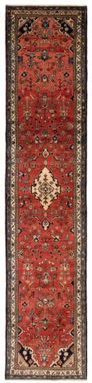 Traditional  Tribal Brown Runner rug 13-ft-runner Turkish Hand-knotted 393957