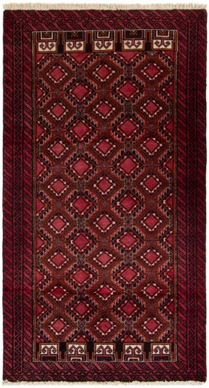 Bordered  Tribal Red Area rug 3x5 Persian Hand-knotted 304670