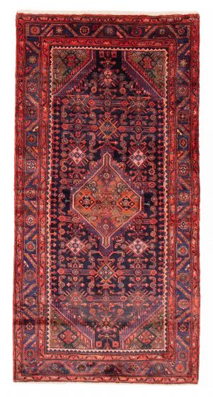 Bordered  Traditional Blue Area rug Unique Turkish Hand-knotted 380665