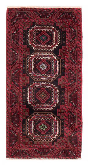 Bordered  Tribal Black Area rug 3x5 Persian Hand-knotted 381585