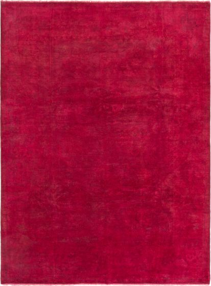 Overdyed  Transitional Red Area rug 9x12 Indian Hand-knotted 282799