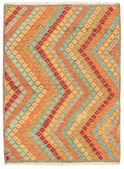 Flat-weaves & Kilims  Stripes Grey Area rug 3x5 Turkish Flat-weave 329544