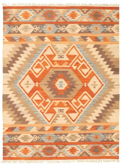 Flat-weaves & Kilims  Traditional Brown Area rug 5x8 Turkish Flat-weave 339467
