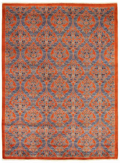 Casual  Transitional Orange Area rug 5x8 Pakistani Hand-knotted 341436
