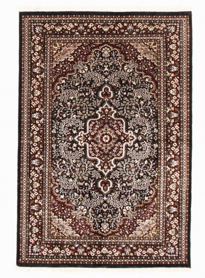 Bordered  Traditional Blue Area rug 5x8 Indian Hand-knotted 348824