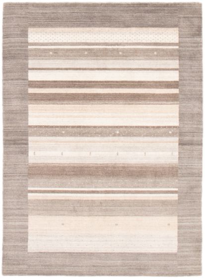 Gabbeh  Tribal Grey Area rug 5x8 Indian Hand Loomed 355186