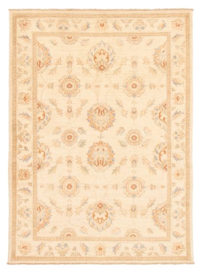 Bordered  Traditional Ivory Area rug 4x6 Pakistani Hand-knotted 362625