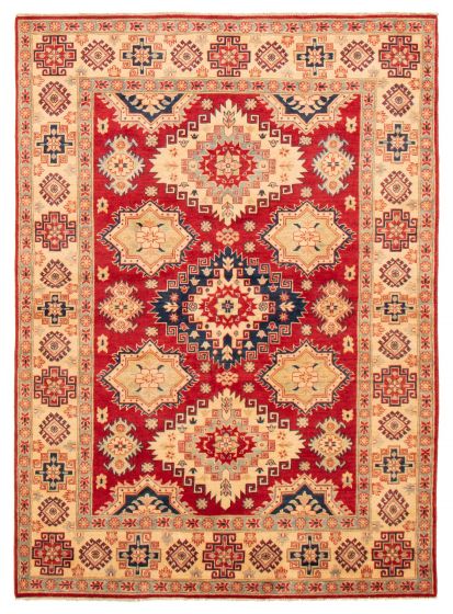 Bordered  Traditional Red Area rug 6x9 Afghan Hand-knotted 364131