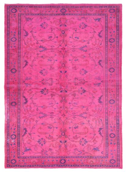 Bordered  Transitional Pink Area rug 6x9 Turkish Hand-knotted 364181
