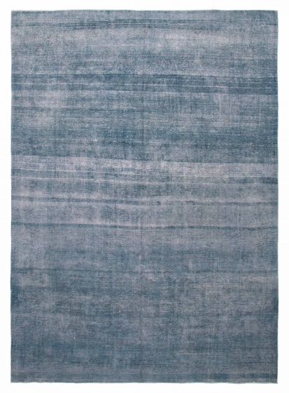 Overdyed  Transitional Blue Area rug 9x12 Turkish Hand-knotted 392157