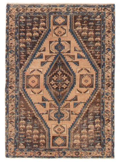 Vintage/Distressed Brown Area rug 3x5 Turkish Hand-knotted 392309