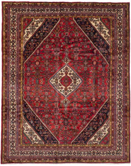 Bordered  Southwestern Red Area rug 6x9 Persian Hand-knotted 251748