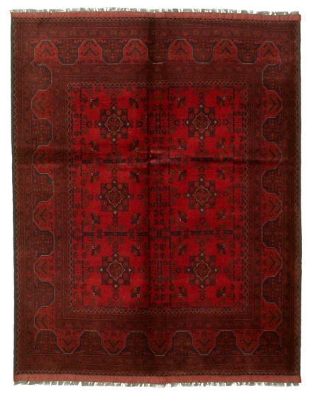 Bordered  Tribal  Area rug 4x6 Afghan Hand-knotted 327546
