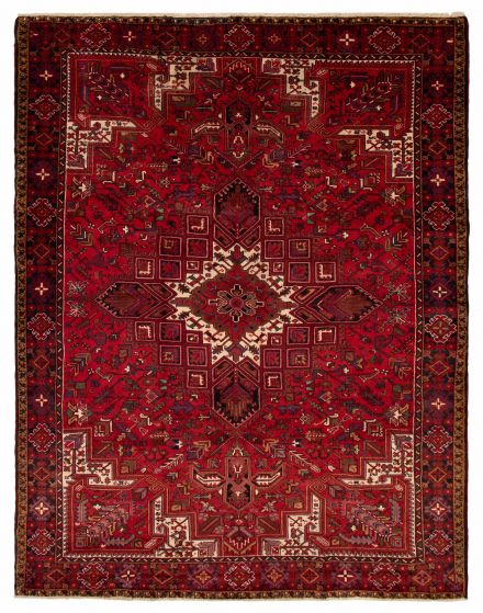 Bordered  Traditional Red Area rug 9x12 Persian Hand-knotted 392812