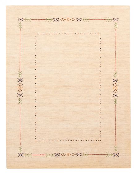 Gabbeh Tribal Ivory Rectangle 4x6 Indian Hand Loomed 422970