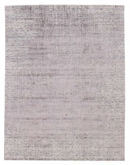 Carved  Modern Grey Area rug 6x9 Indian Hand-knotted 386482
