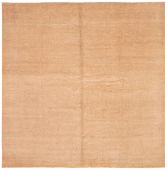 Solid  Transitional Brown Area rug Square Pakistani Hand-knotted 378874