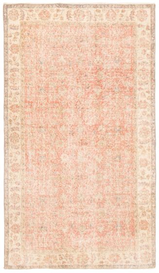Bordered  Vintage Red Area rug 4x6 Turkish Hand-knotted 360942