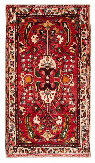 Bordered  Traditional Red Area rug 3x5 Persian Hand-knotted 376363