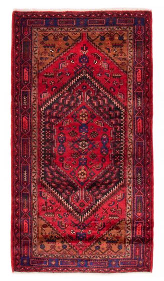 Bordered  Traditional Red Area rug Unique Turkish Hand-knotted 380319