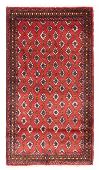 Bordered  Traditional Brown Area rug 3x5 Afghan Hand-knotted 380325
