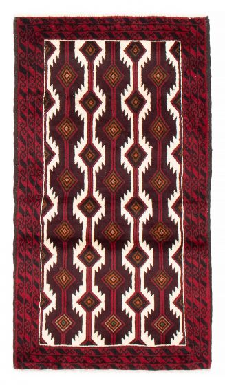Bordered  Tribal Ivory Area rug 3x5 Afghan Hand-knotted 384732