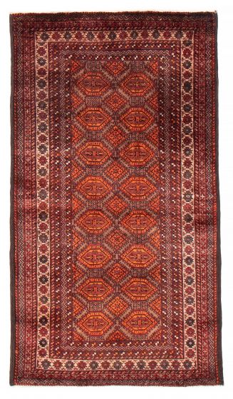 Bordered  Tribal Orange Area rug 3x5 Afghan Hand-knotted 384735