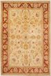 Bordered  Traditional Ivory Area rug 6x9 Afghan Hand-knotted 268224