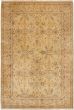 Bordered  Traditional Brown Area rug 5x8 Indian Hand-knotted 268768