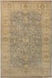 Bordered  Traditional Grey Area rug 6x9 Indian Hand-knotted 272085