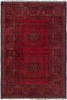 Bordered  Traditional Red Area rug 3x5 Afghan Hand-knotted 281286