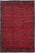 Bordered  Tribal Red Area rug 6x9 Afghan Hand-knotted 281422