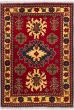 Bordered  Geometric Red Area rug 3x5 Afghan Hand-knotted 282363