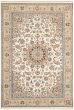 Bordered  Traditional Ivory Area rug 6x9 Persian Hand-knotted 307276