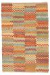 Bordered  Geometric Red Area rug 6x9 Turkish Flat-weave 316320