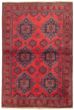 Bordered  Tribal Red Area rug 3x5 Afghan Hand-knotted 328890