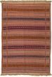Bordered  Stripes Brown Area rug 3x5 Turkish Flat-weave 334888