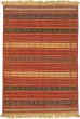 Bordered  Stripes Red Area rug 3x5 Turkish Flat-weave 334924