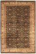 Bordered  Traditional Black Area rug Unique Indian Hand-knotted 337333