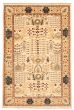 Bordered  Traditional Ivory Area rug 6x9 Afghan Hand-knotted 337600