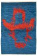Moroccan  Tribal Blue Area rug 3x5 Pakistani Hand-knotted 338320