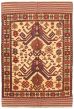 Bordered  Tribal Ivory Area rug 3x5 Afghan Hand-knotted 342711
