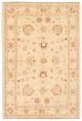 Bordered  Traditional Ivory Area rug 4x6 Afghan Hand-knotted 346294