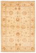 Bordered  Traditional Ivory Area rug 4x6 Afghan Hand-knotted 346308