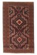 Bordered  Tribal Red Area rug 3x5 Afghan Hand-knotted 348604