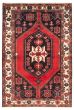 Bordered  Tribal Red Area rug 4x6 Turkish Hand-knotted 352071